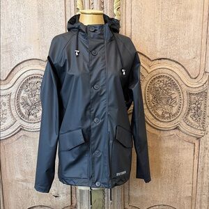 Stutterheim Women's Black Hooded Raincoat